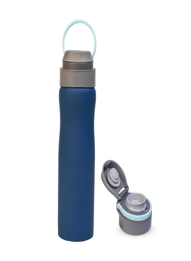 Headway by rabitat Oslo Thermos Water Bottle with Infuser Meridian Blue 750 ml | 2 Years Brand Warranty | Triple Layer Vacuum Insulated Flask | Hot and Cold Steel Water Bottle | ISI Certified - Image 1